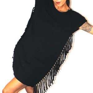 Fringe black dress
